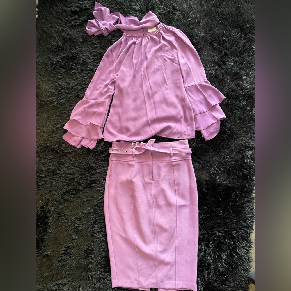 Light Plum Two-Piece Skirt Set